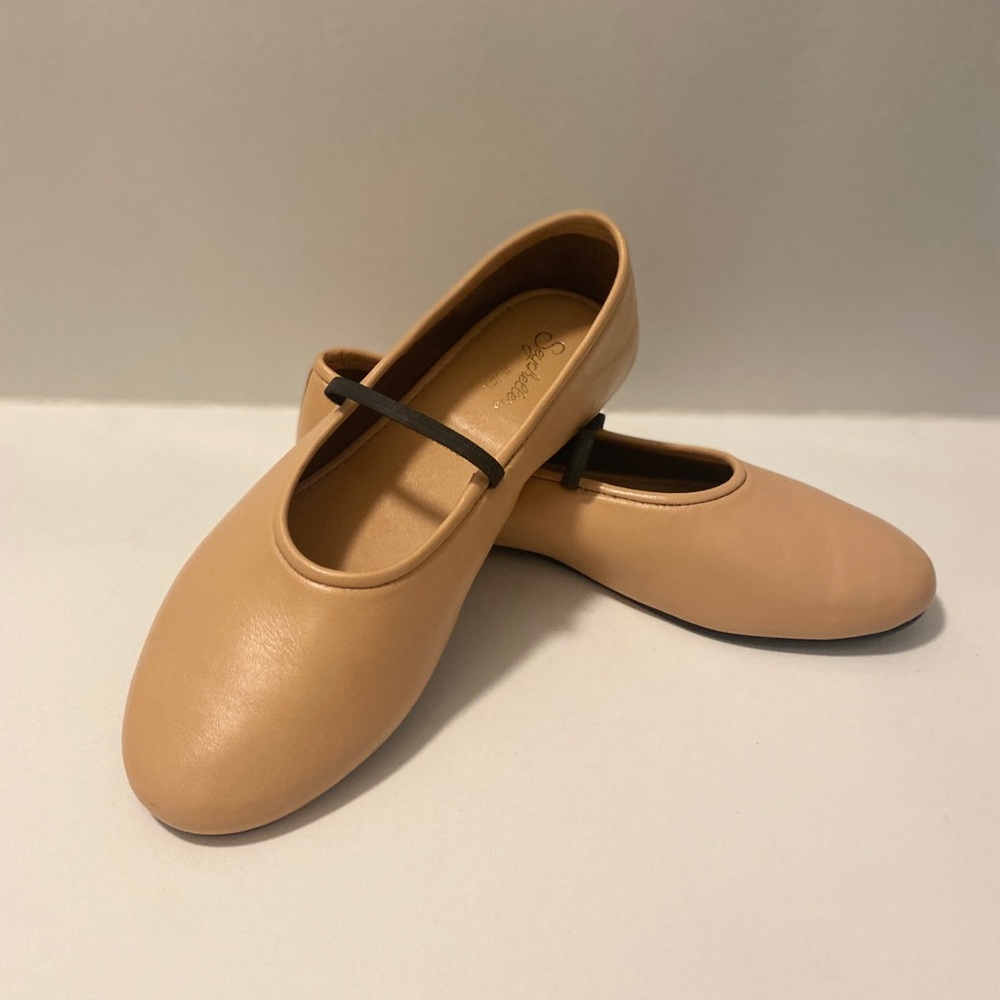 Tan Women Ballet Flats Leather Peach/Beige New Size 7.5 - Picture 6 of 10